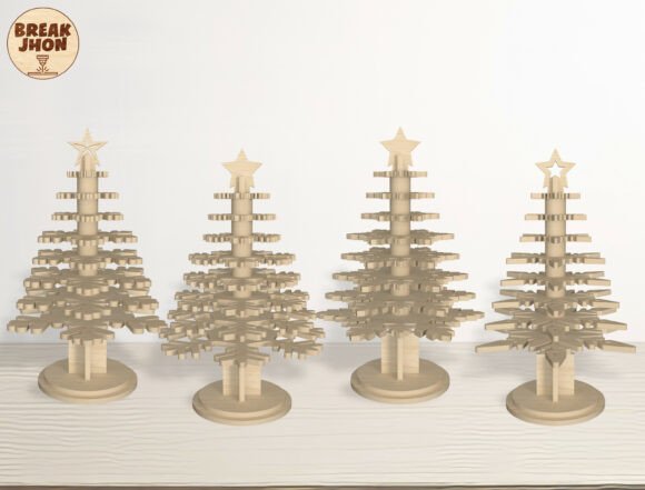 3D Layered Christmas Tree SVG for Laser Cutting