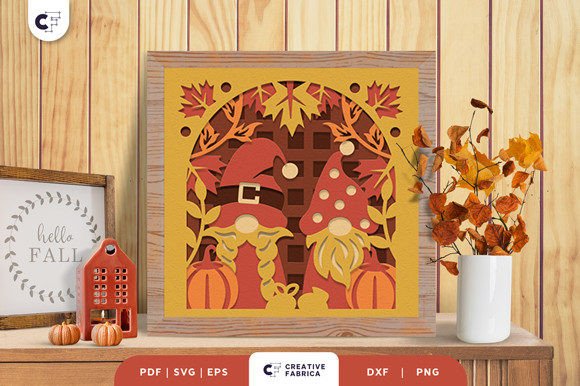 Autumn Gnomes 3D SVG for Fall Digital Products