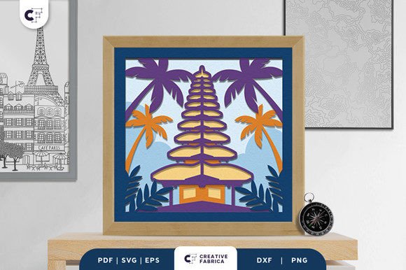Bali Indonesia 3D SVG: Papercut Asset for Countries