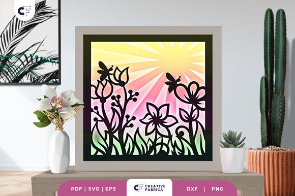 Bee Floral Meadow 3D SVG: Seasonal Editorial Design