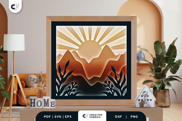 Boho Scenery 3D SVG for Ornaments & Light Boxes