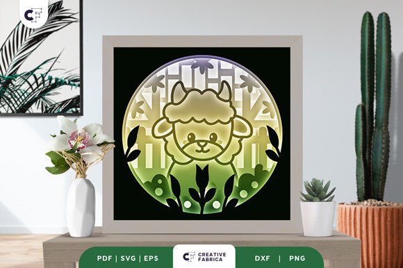 Cute Lamb 3D SVG: Seasons Shadow Box Asset Review