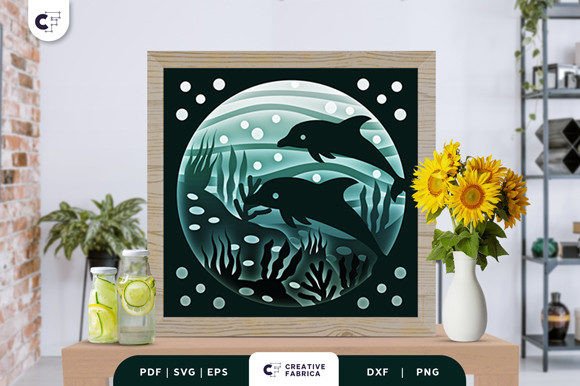 Dolphin 3D Light Box Papercut: Summer 3D SVG Review