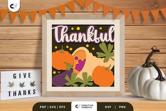 Fall Harvest Cornucopias 3D SVG for Thanksgiving Design
