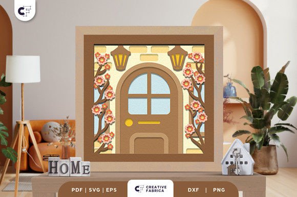 Floral Front Home 3D SVG for Ornaments & Decor