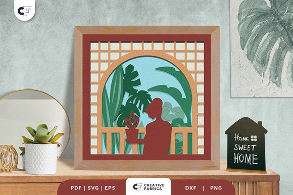 House Full of Plant 3D SVG for Ornaments
