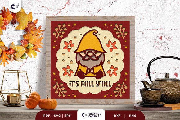 It's Fall Y'all Gnome 3D SVG for Local Branding