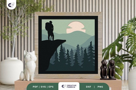 Man Hiking Mountain 3D SVG for Other Brand Uses