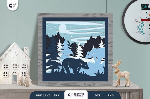 Polar Bear Forest 3D SVG: Winter Branding Review