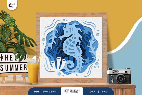 Seahorse 3D Light Box Papercut: Summer 3D SVG Review