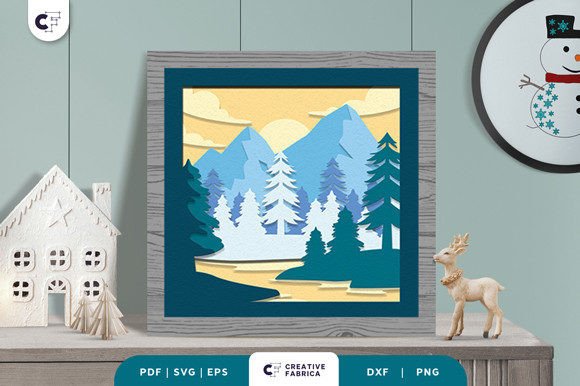 Snowy Mountain 3D SVG: A Winter Light Box Review