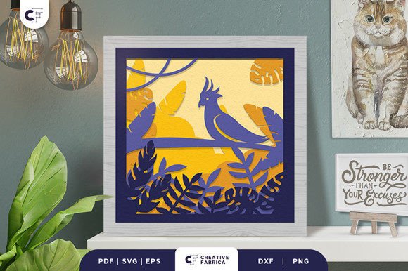 Tropical Cockatoo 3D SVG for Other Design Uses