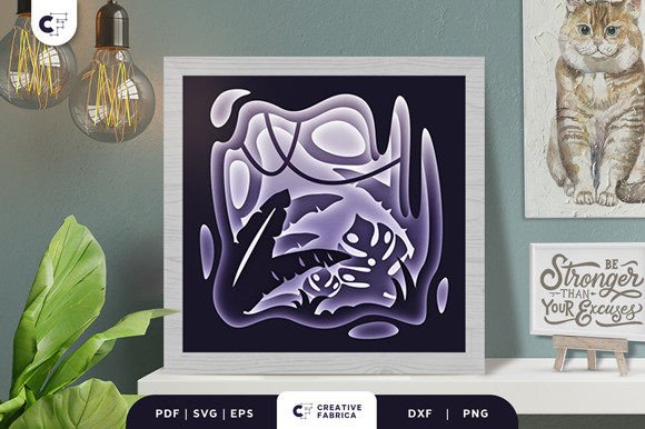 Tropical Forest 3D SVG: Shadow Box for Other Projects