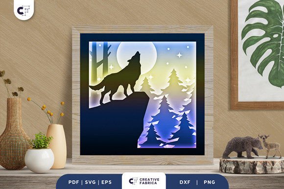 Wolf in the Forest 3D SVG: Crafting Other Styles