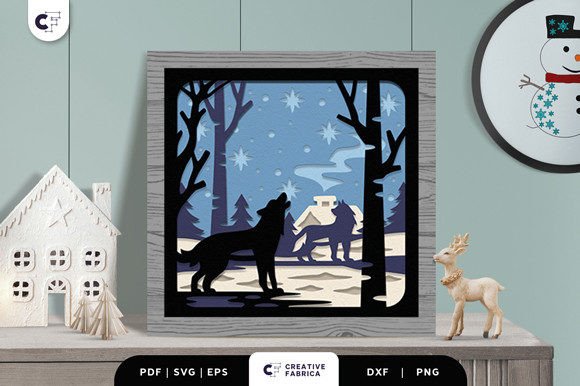 Wolf Winter Forest 3D SVG: Shadow Box Review